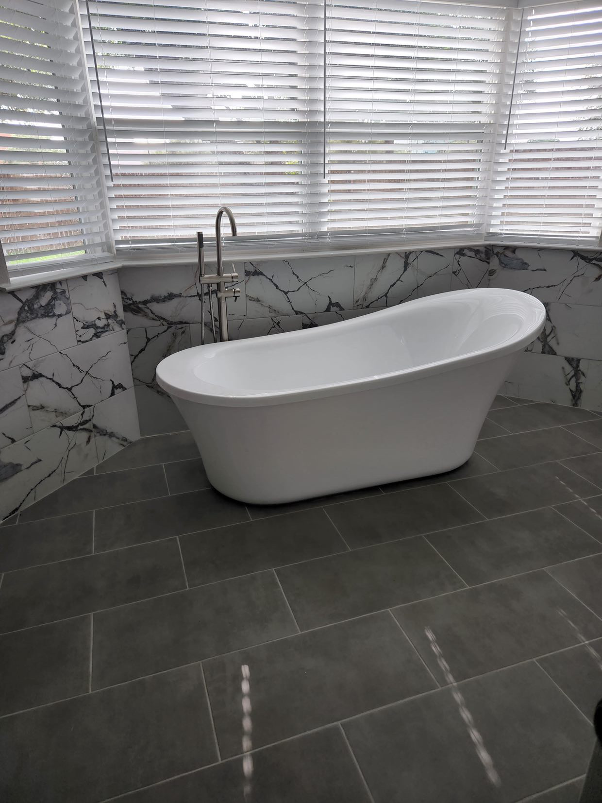 Finished bathtub installation